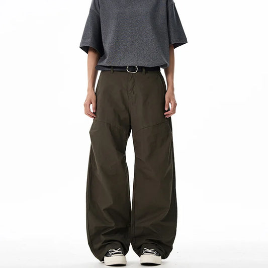 Lightweight Retro Pleated Parachute Pants