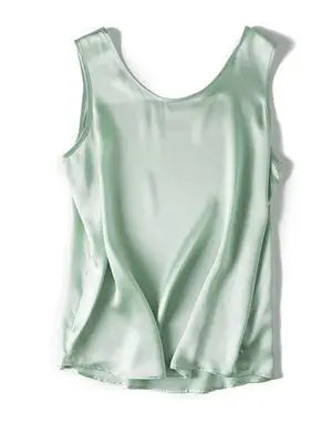 Luxurious Silk Chic O-Neck Tank T-Shirt