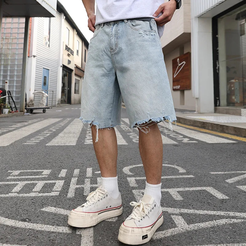 Ripped Edge Denim Shorts for Jeans
