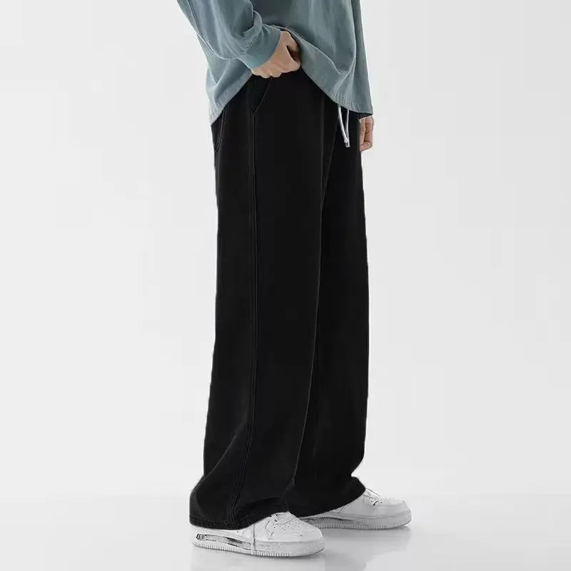 Baggy Elastic Waist Classic Denim Jeans