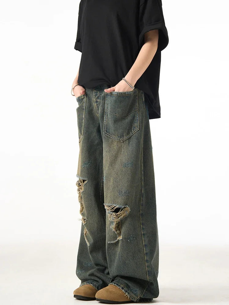 Vintage Wide Leg Denim Jeans