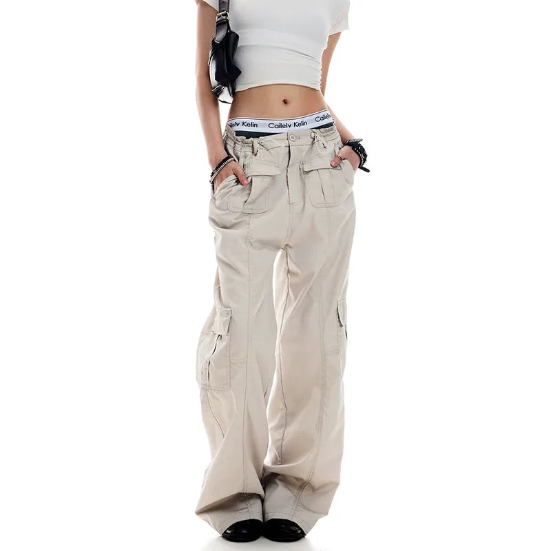 Vintage White Baggy Jeans Wide Jeans