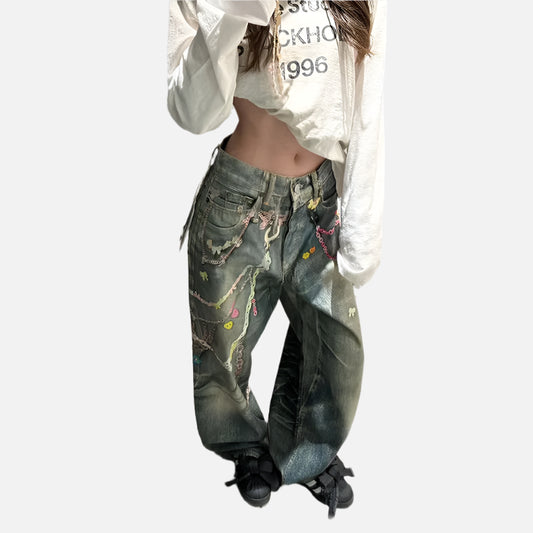 High Waisted Vintage Blue Jeans