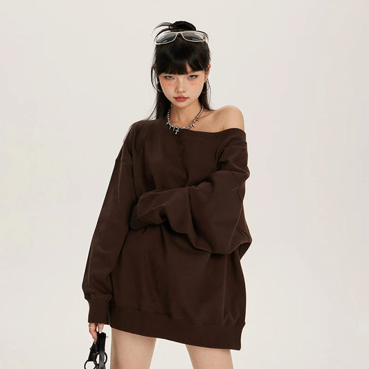 Autumn-Winter Sexy Off-Shoulder Sweatshirt