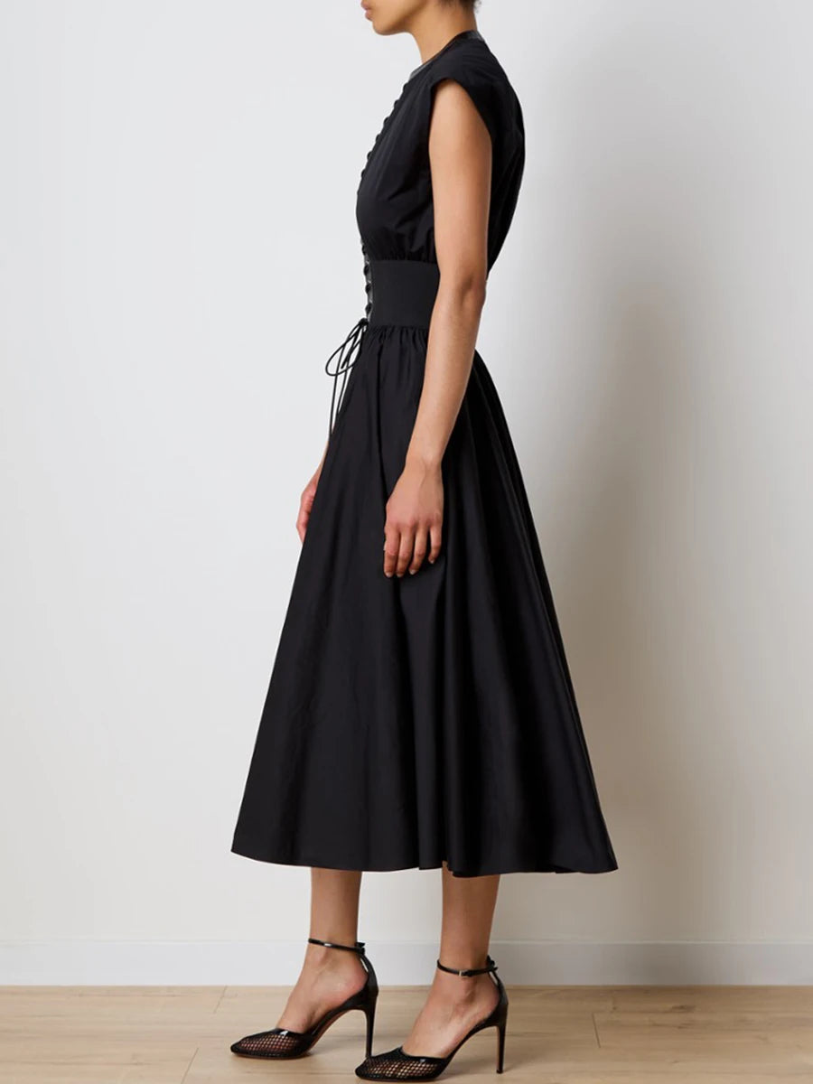 Elegant Lace-Up Slimming Sleeveless Dress