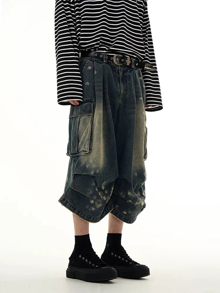 Vintage Blue Y2K Baggy High Jorts
