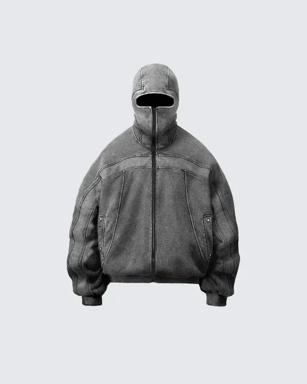 Washed Gray Classic Balaclava Ninja Shirt