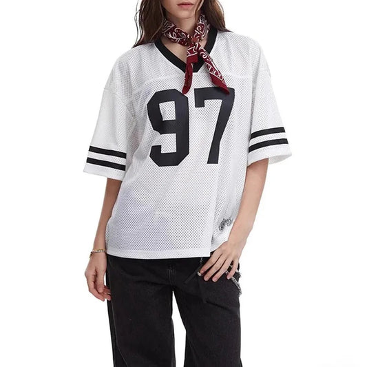 Breathable Retro Mesh Sports  T-Shirt