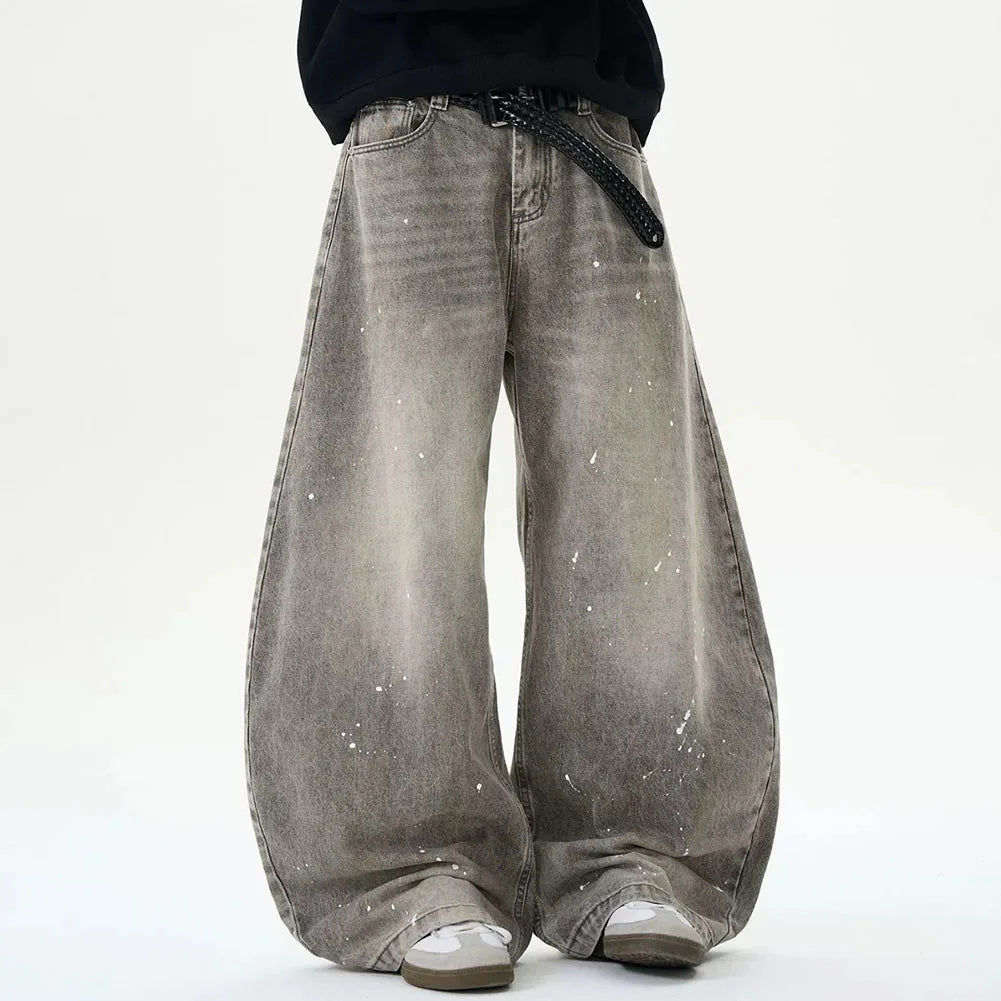 Adjustable Waist Distressed Machete Jeans