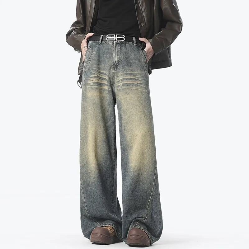 Vintage American Style Loose Wide Jeans