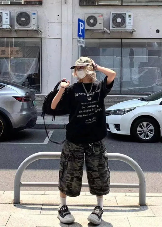 Vintage Camo High Waist Jorts