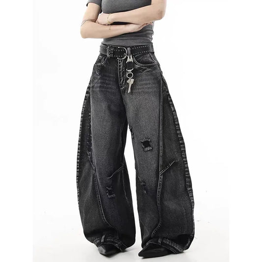 Vintage Black Baggy High Waisted Jeans