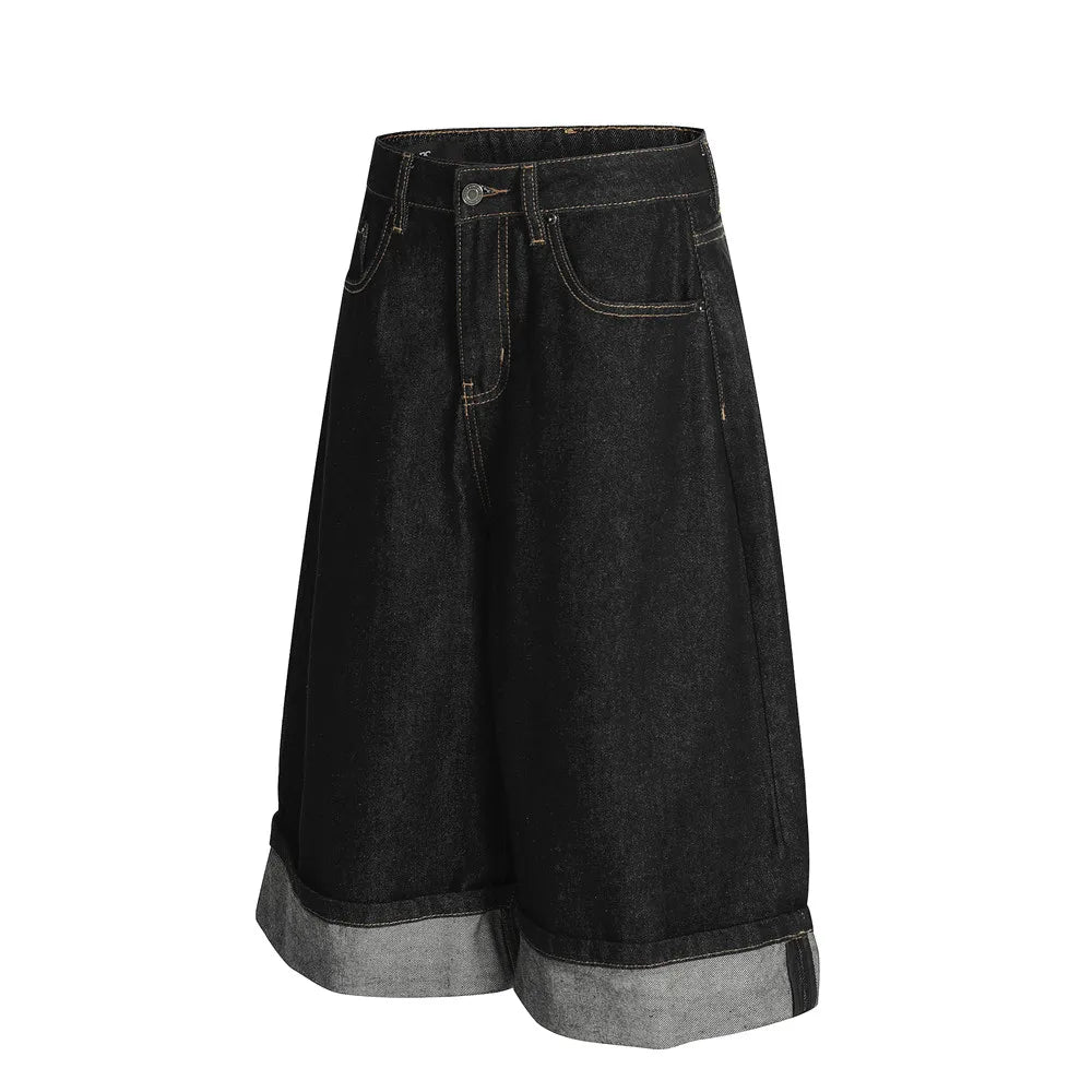 Solid Color Retro Loose Fit Jeans