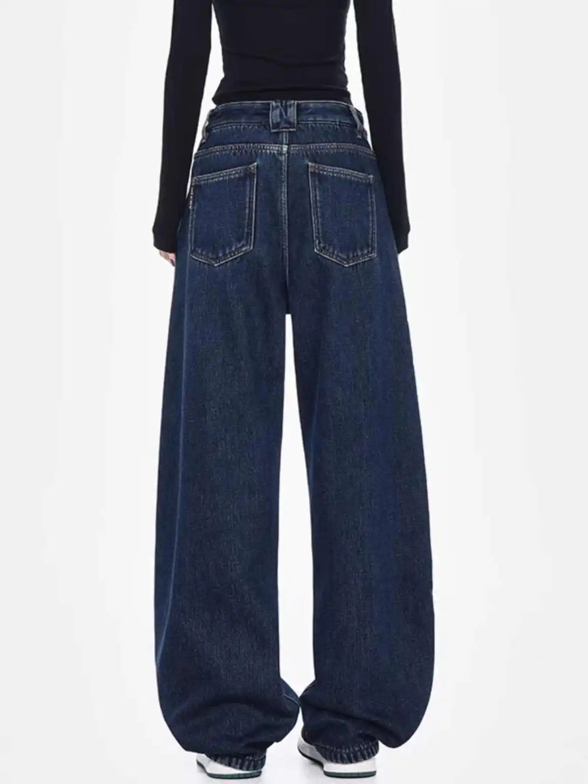 Vintage Oversize Blue Ripped Denim Jeans