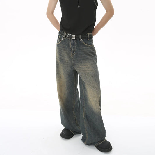 Vintage Washed Wide Leg Denim Jeans