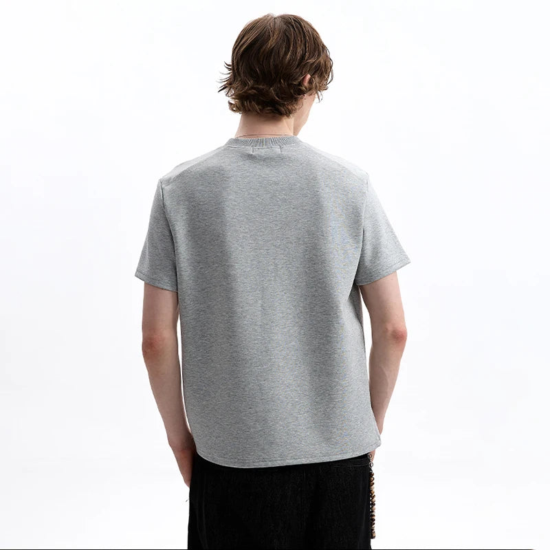 Striped Textured Short Sleeve Casual T-Shirt