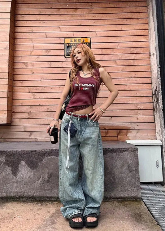 Classic High Waist Blue Jeans