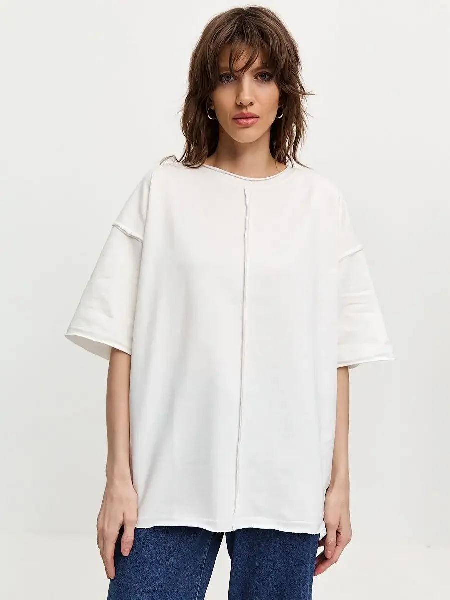 Soft Pink Oversized Cotton Women's T-Shirt