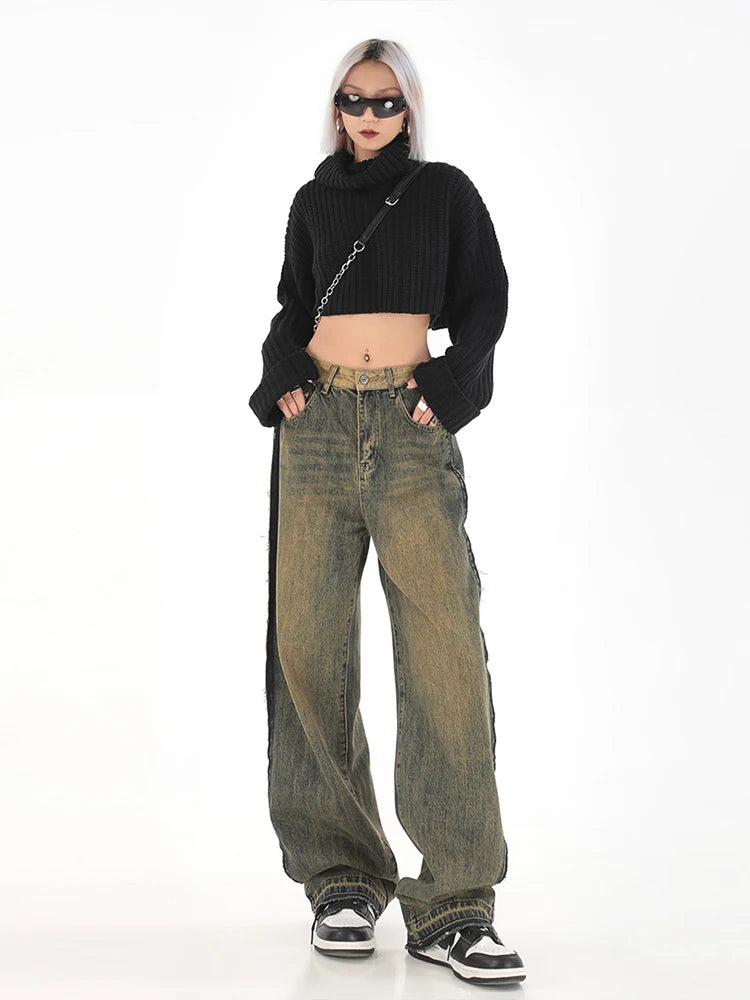Vintage Black Y2K High Waisted Jeans