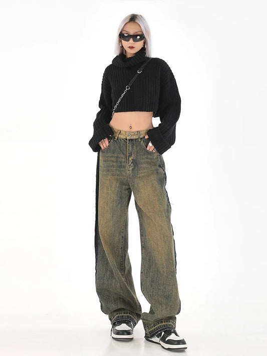 Vintage Black Y2K High Waisted Jeans