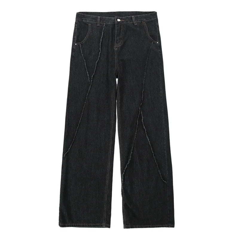 Oversized Distressed Patchwork Denim Pants Jeans