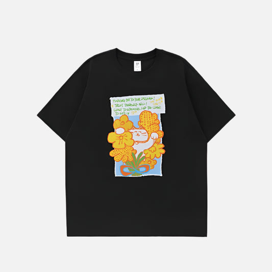 Vibrant Floral Print Oversized T-Shirt