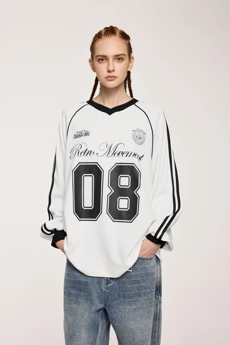 Graphic Football Jersey Loose Fit Shirt