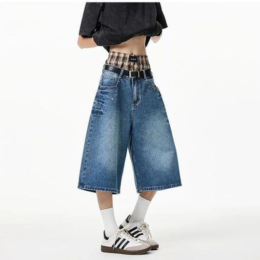 Retro American Straight Denim Shorts
