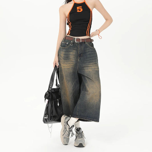 Vintage Loose Wide Leg Denim Jeans