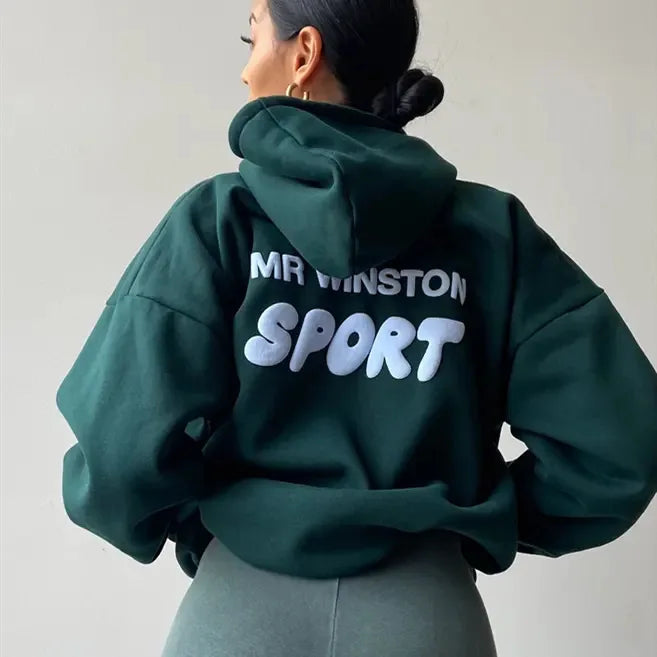 Chamois Leather Oversize Hooded Sweatshirt