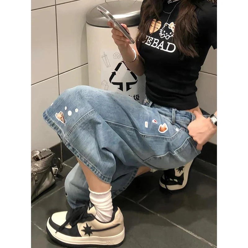 Oversized Light Blue Cargo Jorts