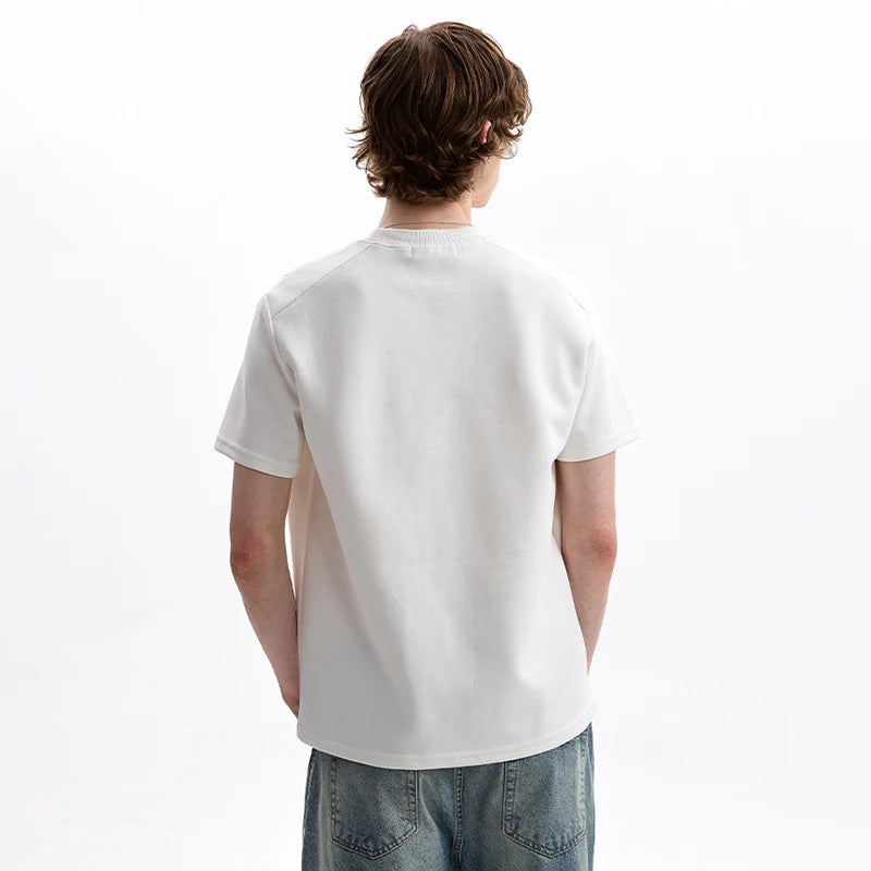 Striped Textured Short Sleeve Casual T-Shirt
