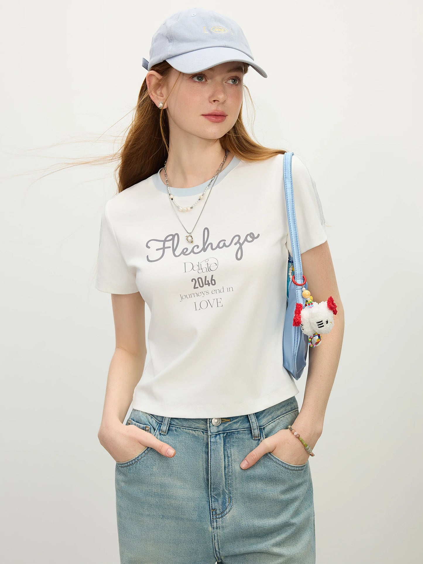 Sporty Summer Cropped Jersey Racerback T-Shirt