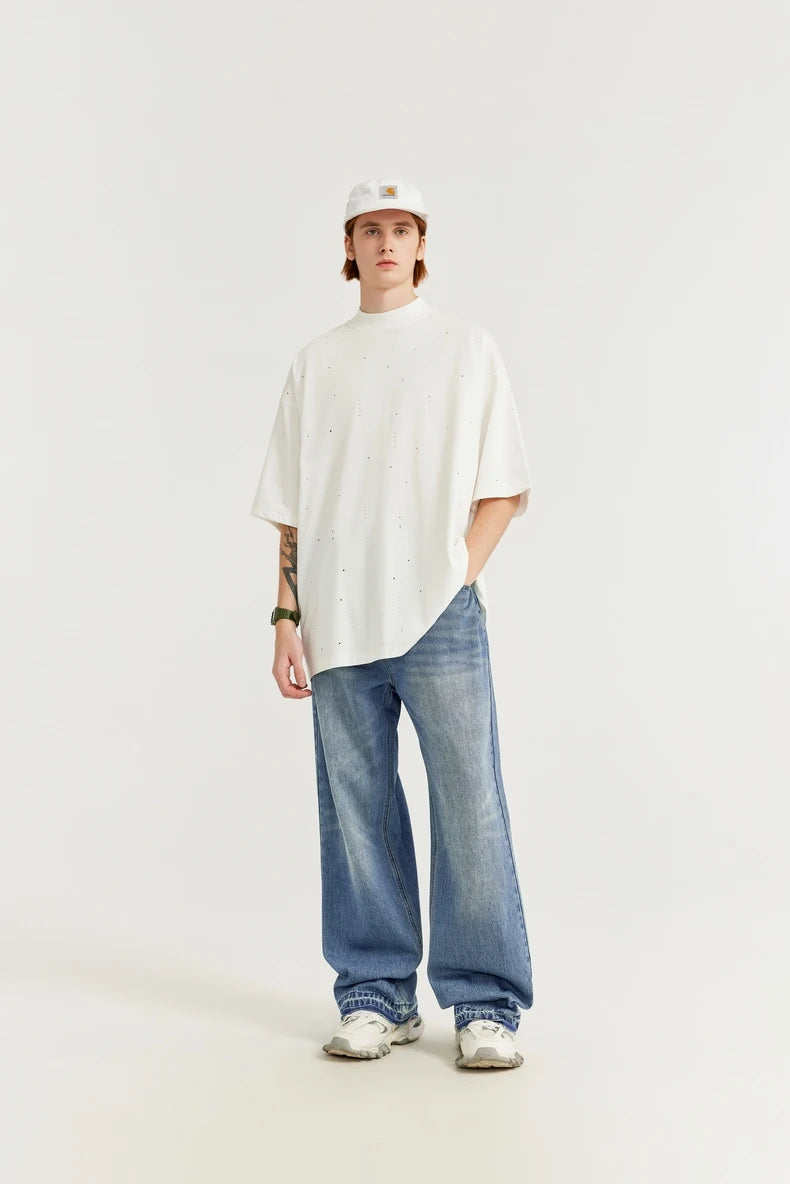Vintage Washed Denim Classic Pants Jeans