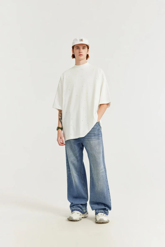 Vintage Washed Denim Classic Pants Jeans