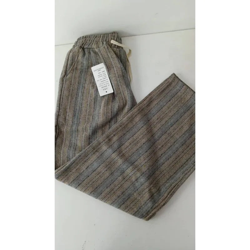 Wide Leg Stripe Casual Pantalones Pants