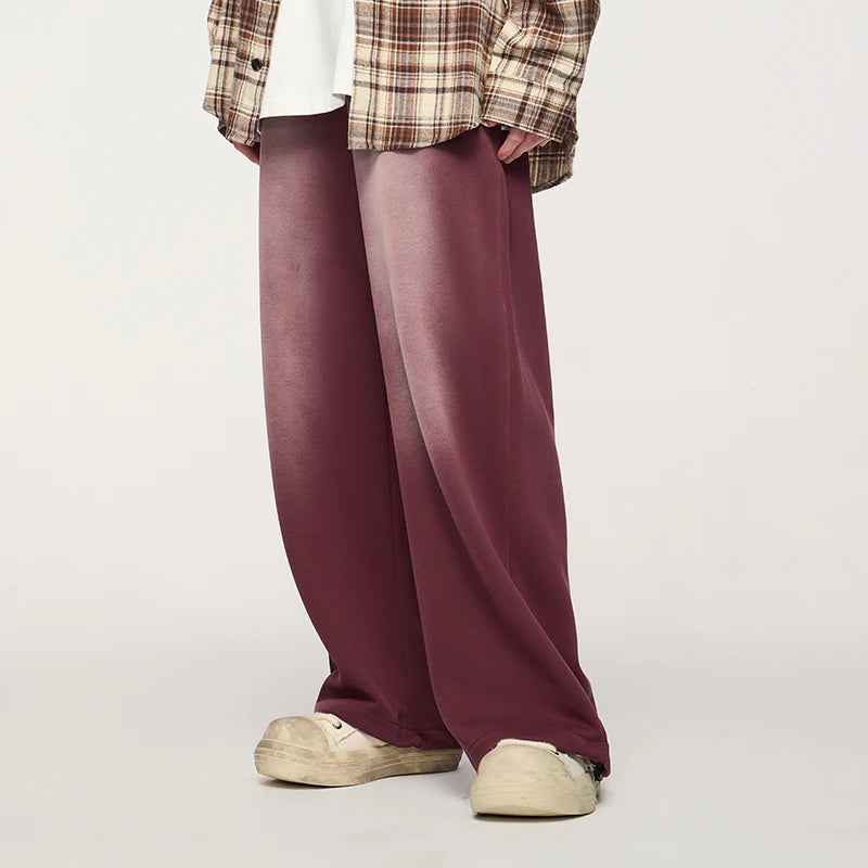 Washed Straight Wide Leg Casual Pants