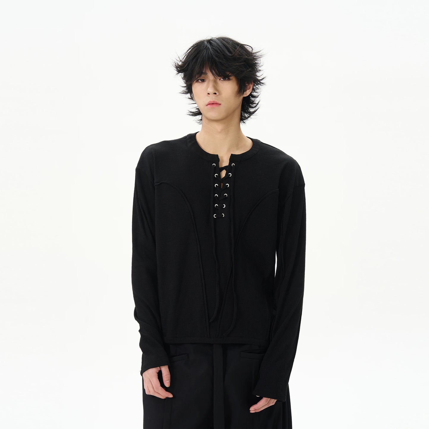 Comfortable Lightweight Drawstring Long-Sleeve T-Shirt