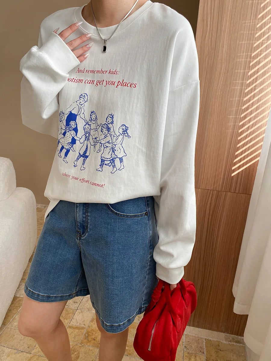 Vibrant Letter Printed Loose Fit T-Shirt