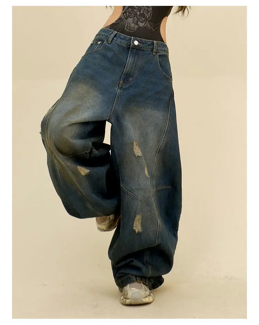 Trendy Loose Retro Wide Leg Jeans