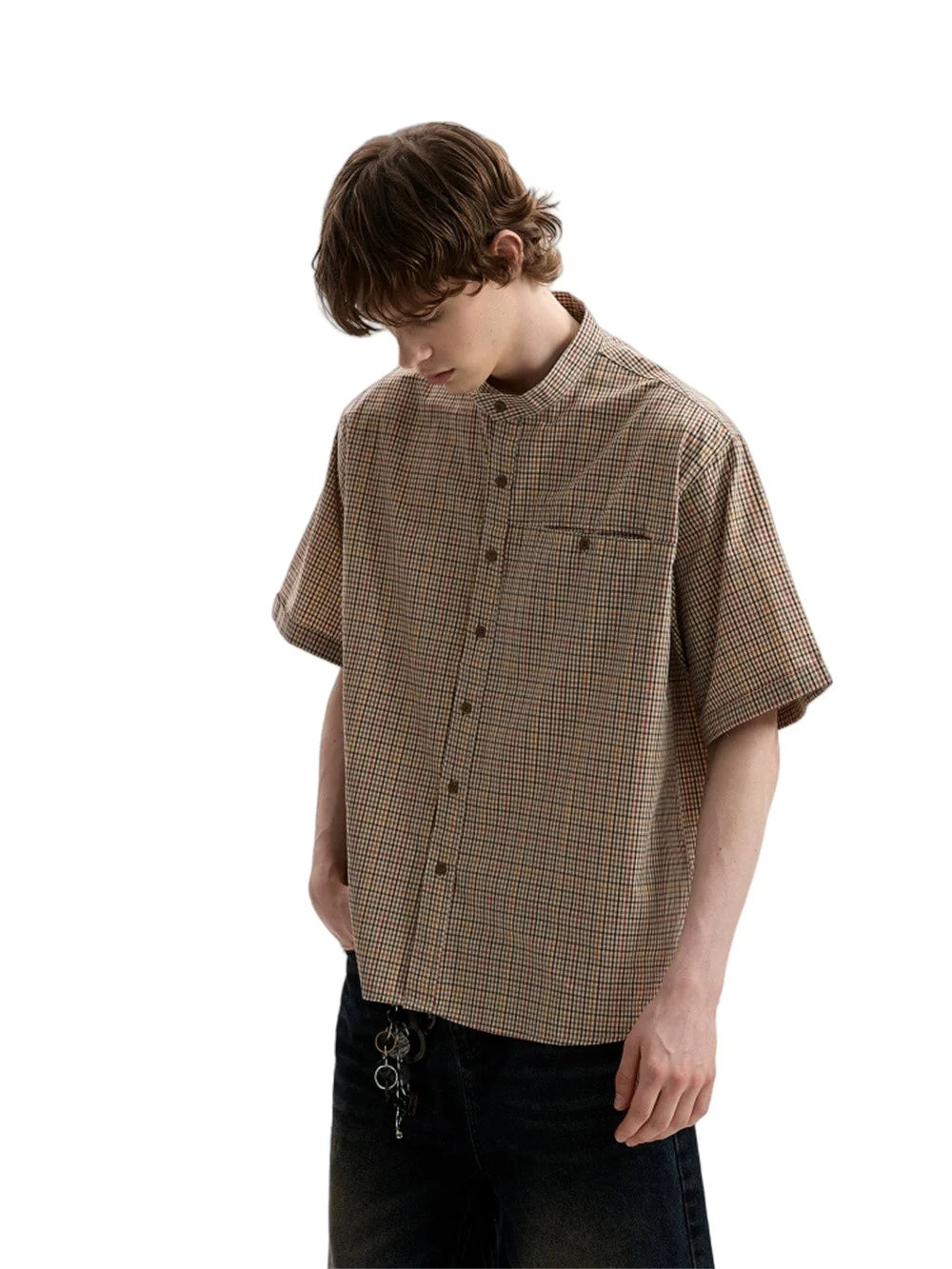 Plaid Retro Casual Short Sleeve Shirt