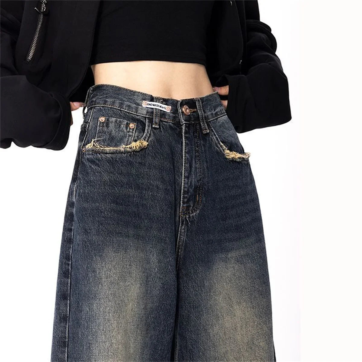 Retro Loose Wide Leg High Jeans