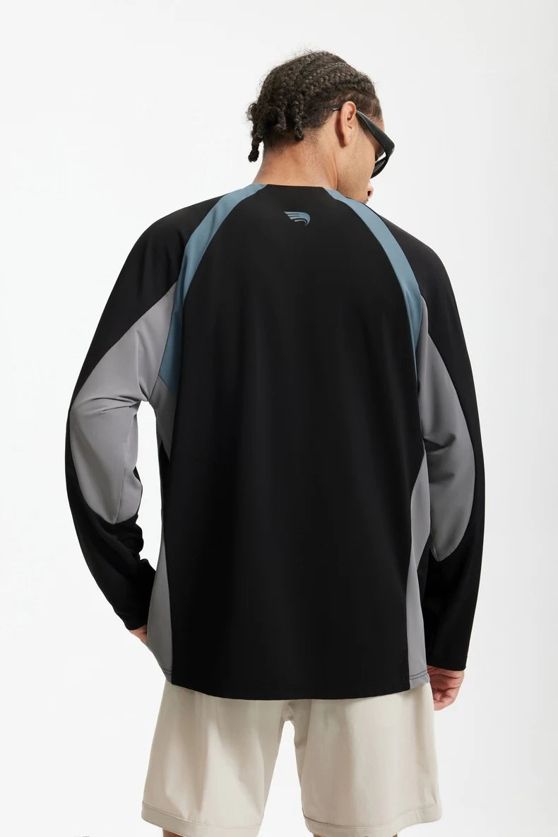 Retro Color Block Long Sleeve T-Shirt