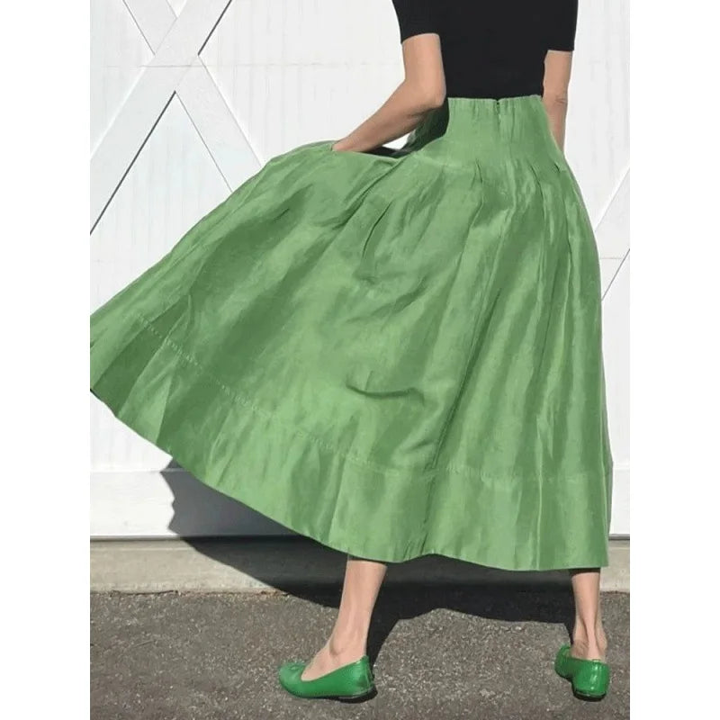 Fluffy Green Retro French Umbrella Skirt