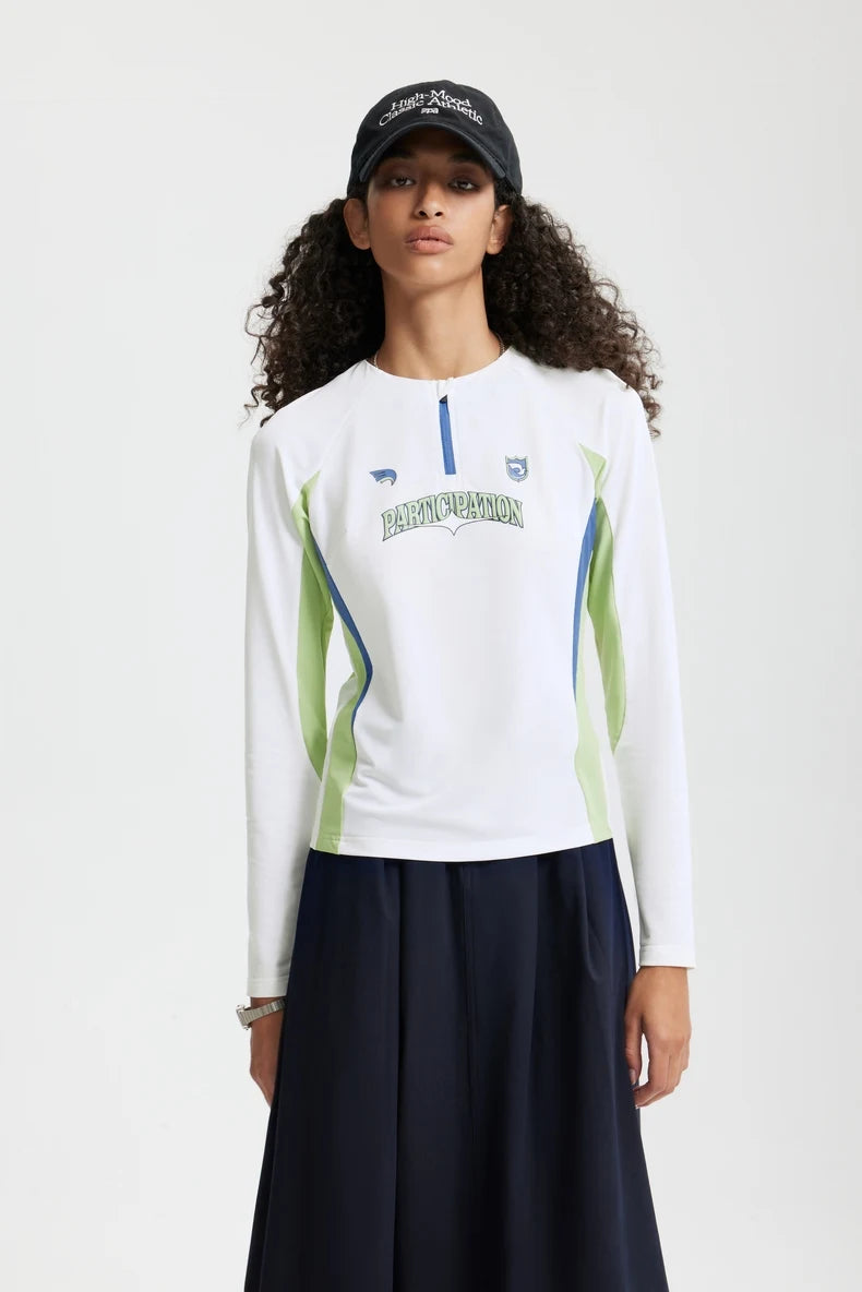 Retro Color Block Long Sleeve T-Shirt