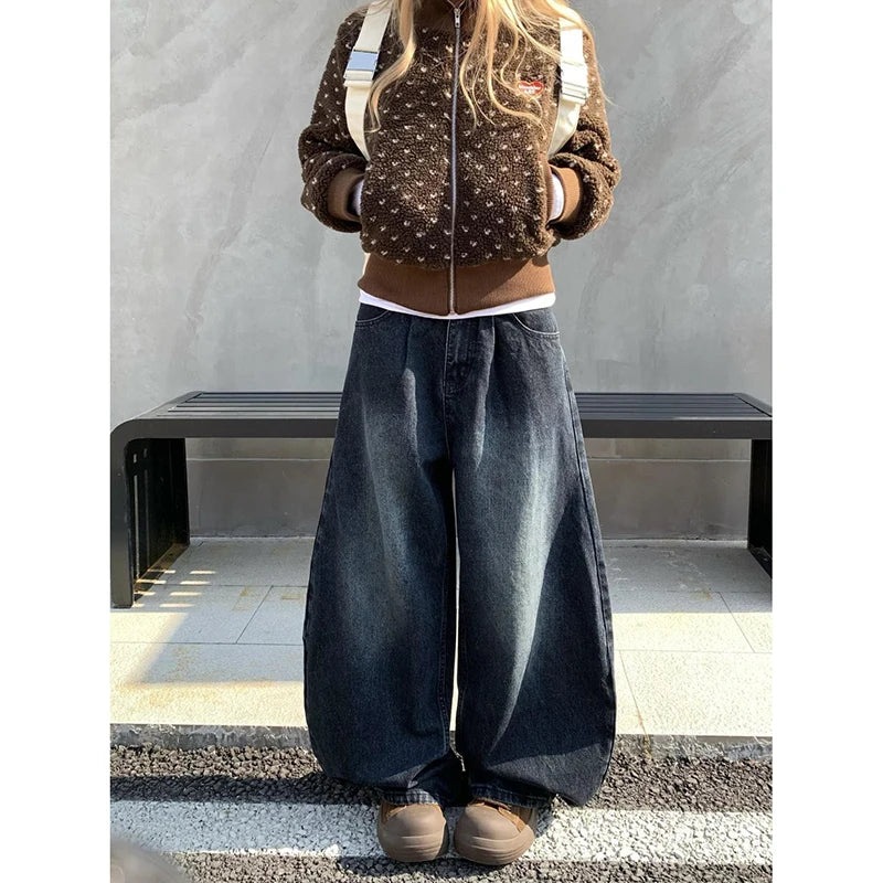 Vintage Waist Wide Leg Jeans