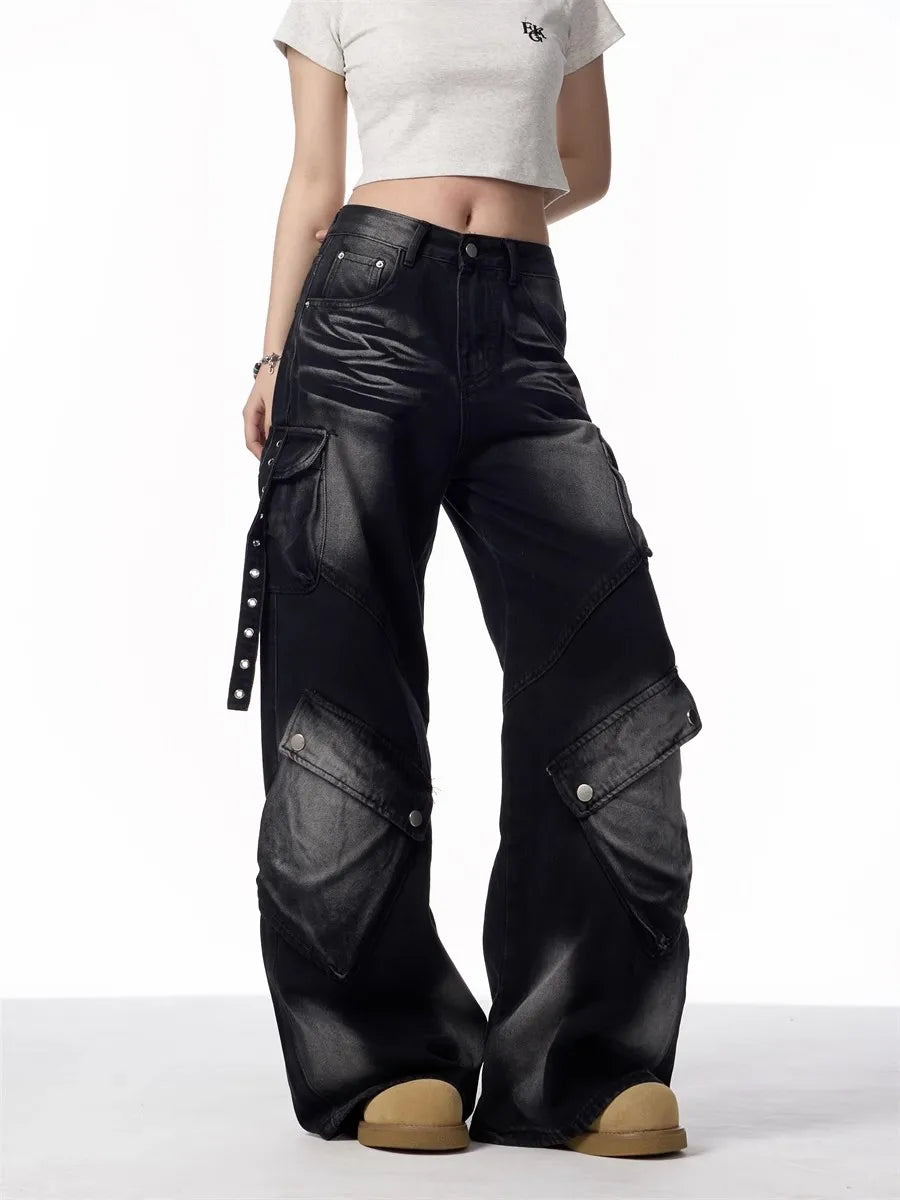 High Street Retro Overalls Jeans
