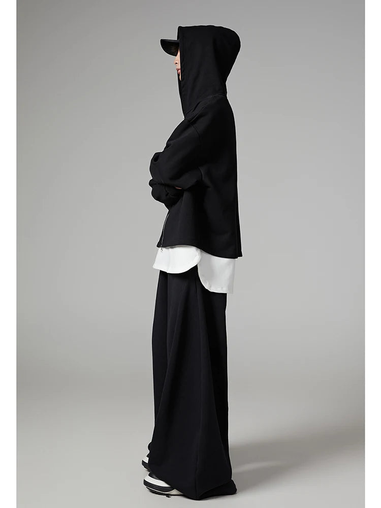 Black Flowy Baggy Wide Leg Pants