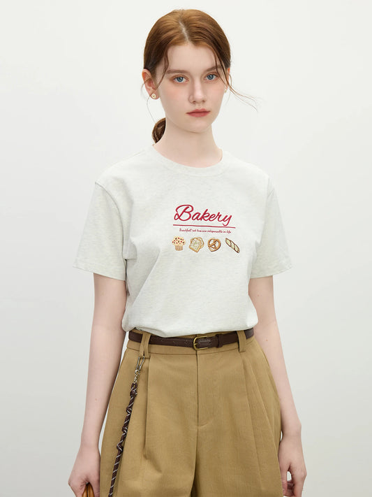 Vintage Embroidered Linen Cotton T-Shirt