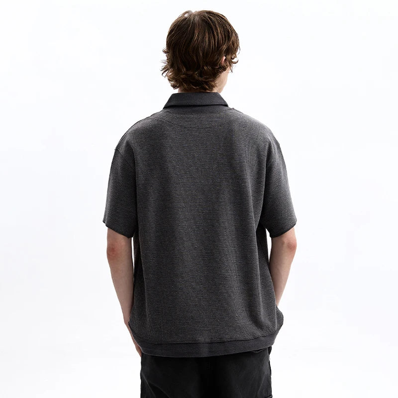 Elegant Two-Piece Lapel Short Sleeve T-Shirt